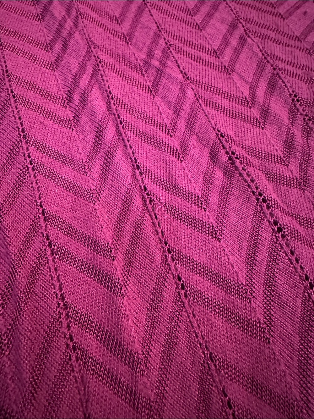 White House Black Market Chevron Knit Top in Magenta Size XS 3/4 Dolman Sleeves - Picture 13 of 13